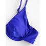  Reversible Flower Push Up Bikini Swimsuit - Cobalt Blue M