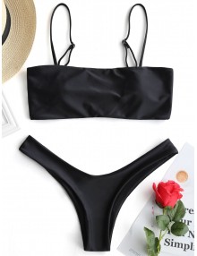 High Cut Cami Bikini Set - Black S