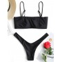 High Cut Cami Bikini Set - Black S