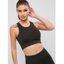 Cut Out Padded Pullover Sport Bra - Black M