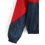 Color Block Hooded Pocket Windbreaker Jacket - Multi L