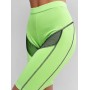 Neon Stitching Mesh Insert Biker Shorts - Green L