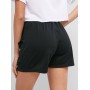 Drawstring Neon Pocket Casual Shorts - Black S