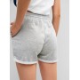 Drawstring Cuffed Sweat Shorts - Light Gray Xl