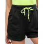 High Waisted Drawstring Pockets Sports Shorts - Black M