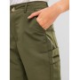 High Waist Solid Straight Pants - Fern Green S