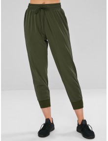  Drawstring Pocket Sport Pants - Army Green S