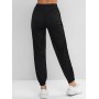 Perforated Snap Button Side Drawstring Jogger Pants - Black L
