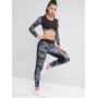 Camouflage Crop Top And Leggings Tracksuit - Army Green L