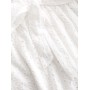Eyelet Plunge Belted Paperbag Shorts Set - White S
