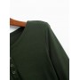  Henley Cropped Knit Tee - Fern Green S