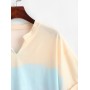 V-notch Cuffed Tie Dye Cropped T-shirt - Multi-a L
