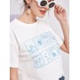  Floral Plant Fruit Graphic Basic Tee - White S
