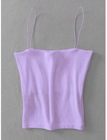 Ribbed Cropped Cami Top - Mauve