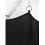 Chains Ribbed Crop Tank Top - Black S