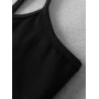 Cropped Snap Button Tank Top - Black S