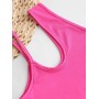Neon One Shoulder Cut Out Tank Top - Hot Pink S