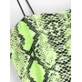 Snakeskin Print Neon Crop Cami Top - Multi-l L