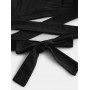 Crisscross Tie Crop Top - Black M