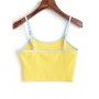 Planet Embroidered Patched Ringer Cami Top - Yellow S