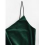 Cinched Velvet Bodycon Cami Dress - Medium Sea Green Xl