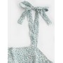 Ruffles Tiny Floral Tie Shoulder Dress - Pale Blue Lily S