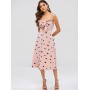 Buttons Embellished Checked Cami Dress - Lipstick Pink S