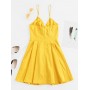  Buttoned Cut Out Twist Cami Dress - Bee Yellow Xl