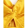  Buttoned Cut Out Twist Cami Dress - Bee Yellow Xl