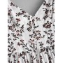  Buttons Floral Print A Line Cami Dress - White S
