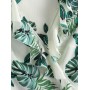  Leaf Print V Neck Ruffle Wrap Dress - Multi S