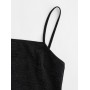  Metallic Thread Cami Slit Bodycon Dress - Black S