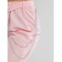  Chains Pocket Buckle Belt Windbreaker Jogger Pants - Pig Pink S