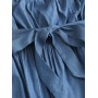  Chambray Pocket Bandeau Jumpsuit - Denim Blue S