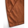 Back Zipper Faux Suede A Line Skirt - Brown M