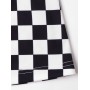 Zip Front Checkered Skirt - Black S
