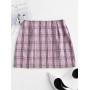 Slits Plaid Mini A Line Skirt - Multi S