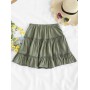 Frilled Ruffles Skirt - Camouflage Green S