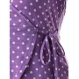 Plus Size Polka Dot Wrap Tee - Purple Flower 4x