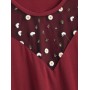 Floral Embroidered Plus Size Tee - Red Wine 2x