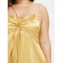 Plus Size Ruched Tie Cami Top - Sun Yellow 2x