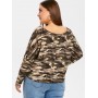 Plus Size Round Neck Camouflage Tee - Acu Camouflage L
