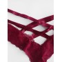 Floral Crochet Lace Strappy Lingerie Set - Lava Red L