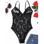 See Through Cami Lace Teddy - Black S