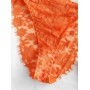 Eyelash Lace Underwire Lingerie Set - Pumpkin Orange S