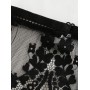 Underwire Crotchless Lace Lingerie Set - Black S