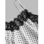 Polka Dot Lace Insert Pajama Shorts Set - Multi-a S