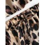 Leopard Satin Cami Top Shorts Pajama Set - Leopard S