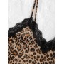 Lace Trim Leopard Mesh Night Dress - Leopard S