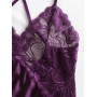 Crisscross Lace-trimmed Satin Chemise - Purple Iris L